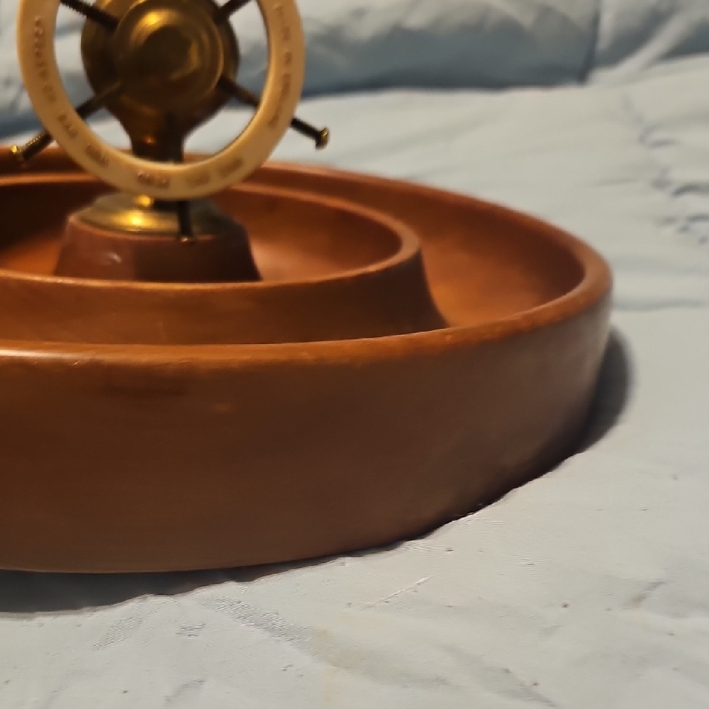 MID CENTURY MODERN 50s Wooden Nautical Steering Wheel Nut Cracker Home Decor - Picture 10 of 12